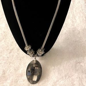 Oval Shaped Stone Necklace.